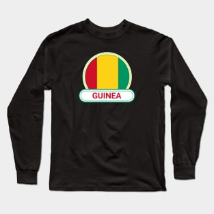 Guinea Country Badge - Guinea Flag Long Sleeve T-Shirt